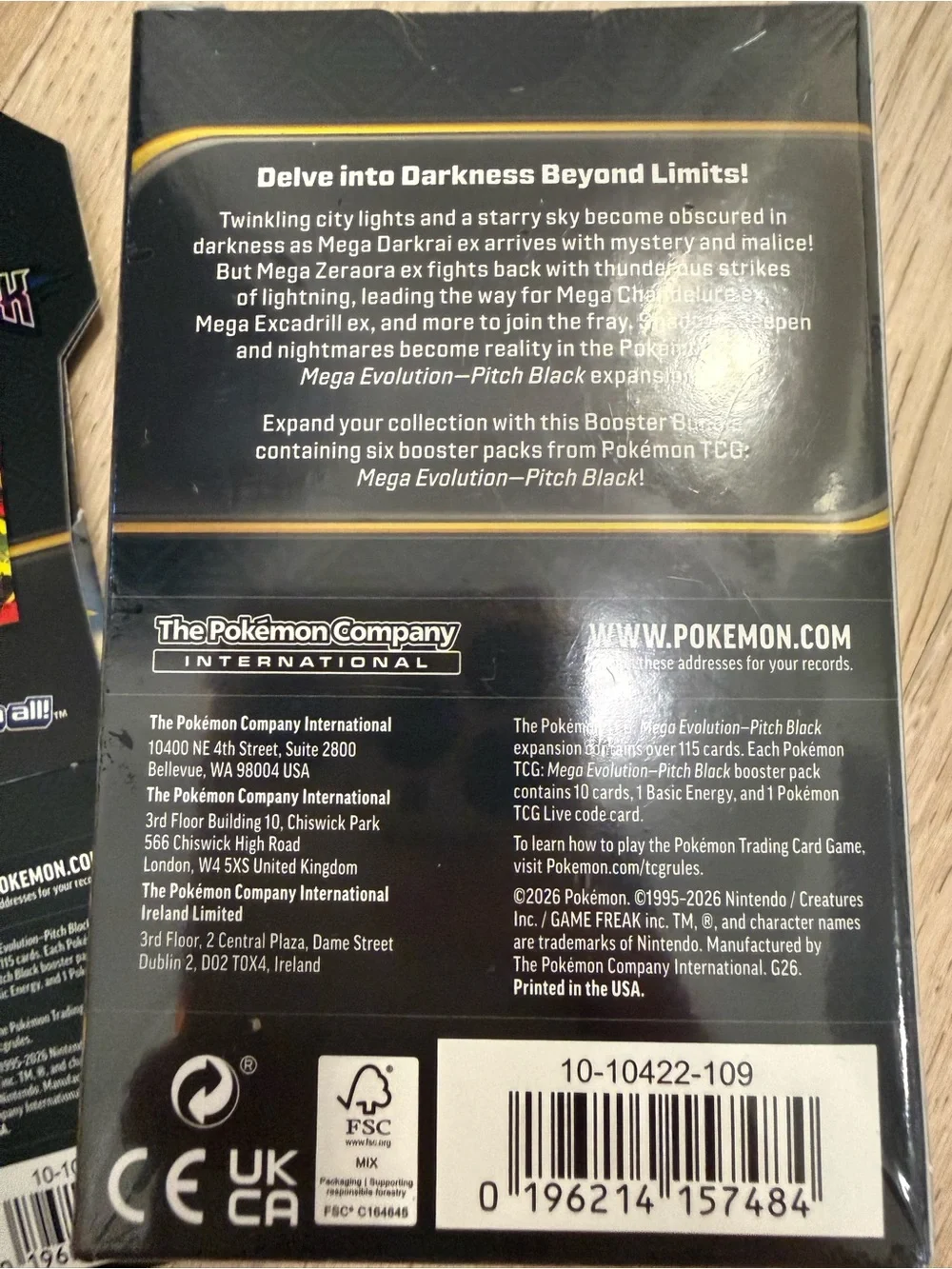 Pokemon TCG Mega Evolution - Pitch Black Booster Bundle 6 Packs and 1 Booster
